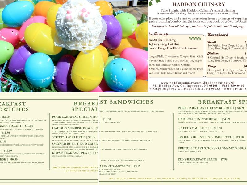 Haddon Culinary Menu