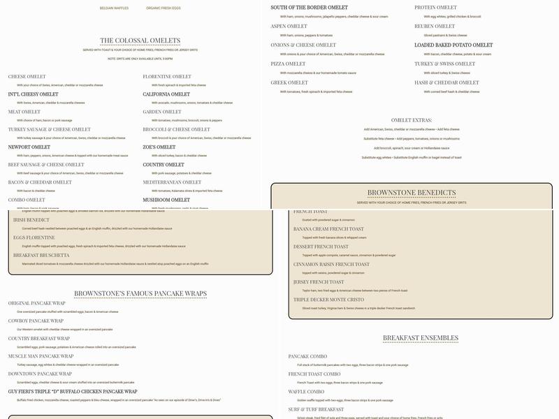 life pancake company Menu