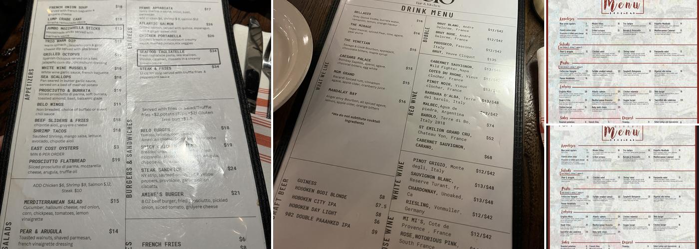 Belo Bar & kitchen Menu