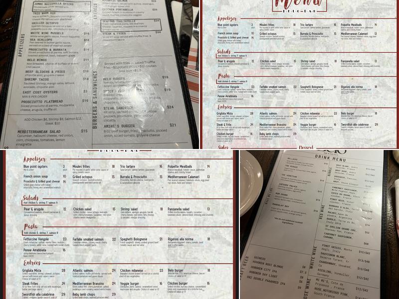 Belo Bar & kitchen Menu