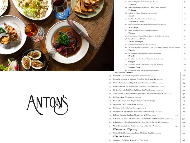 Anton's Menu