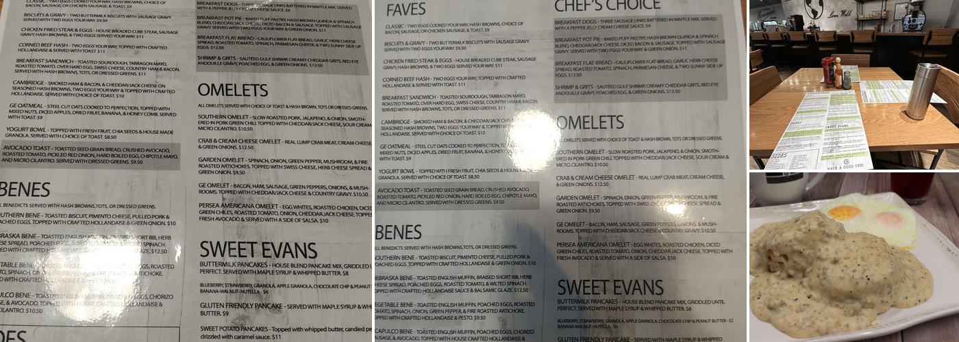 Good Evans Breakfast & Lunch Menu