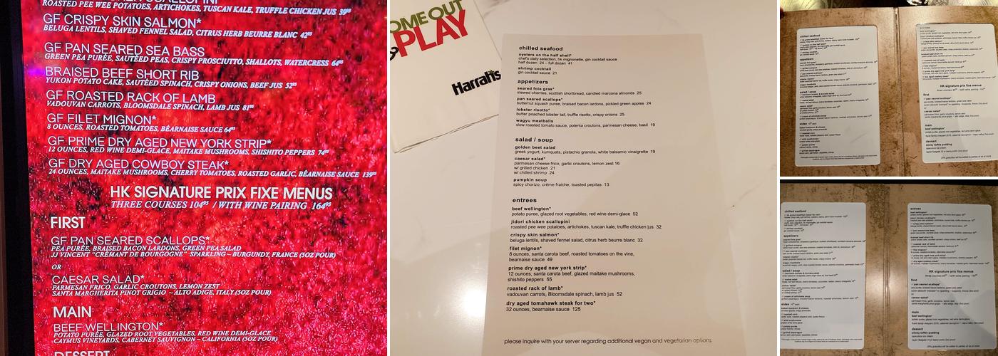 Gordon Ramsay Hell's Kitchen Menu