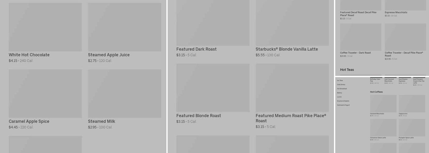 Starbucks Coffee Company Menu