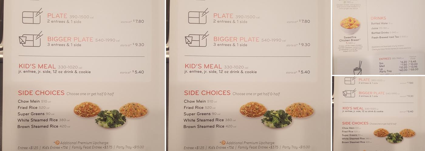Panda Express Menu