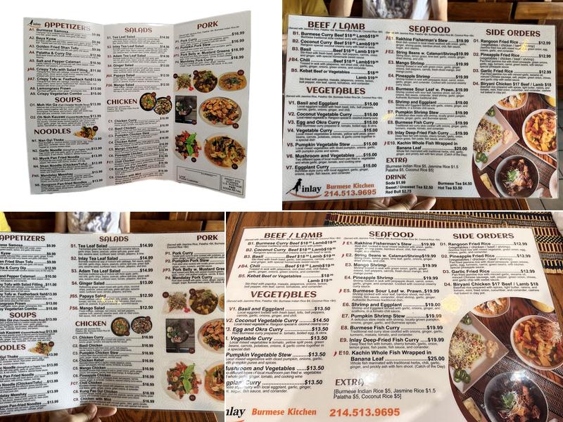 Inlay Burmese Kitchen Menu