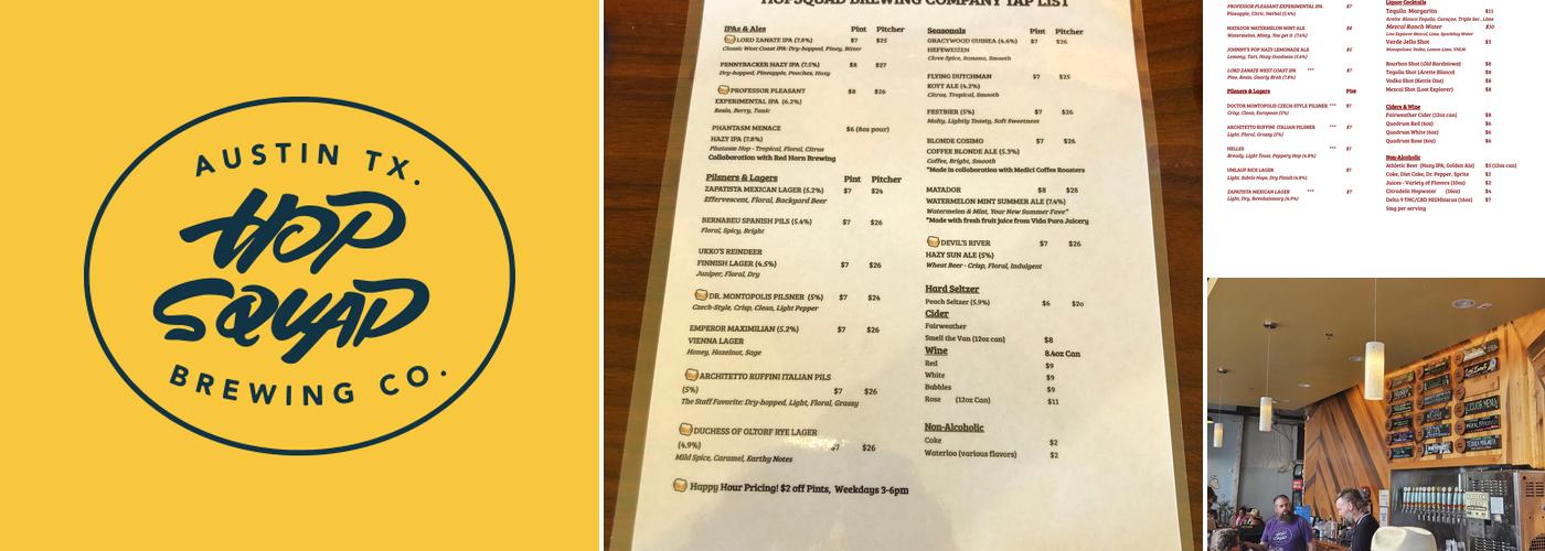 Hopsquad Brewing Co Menu