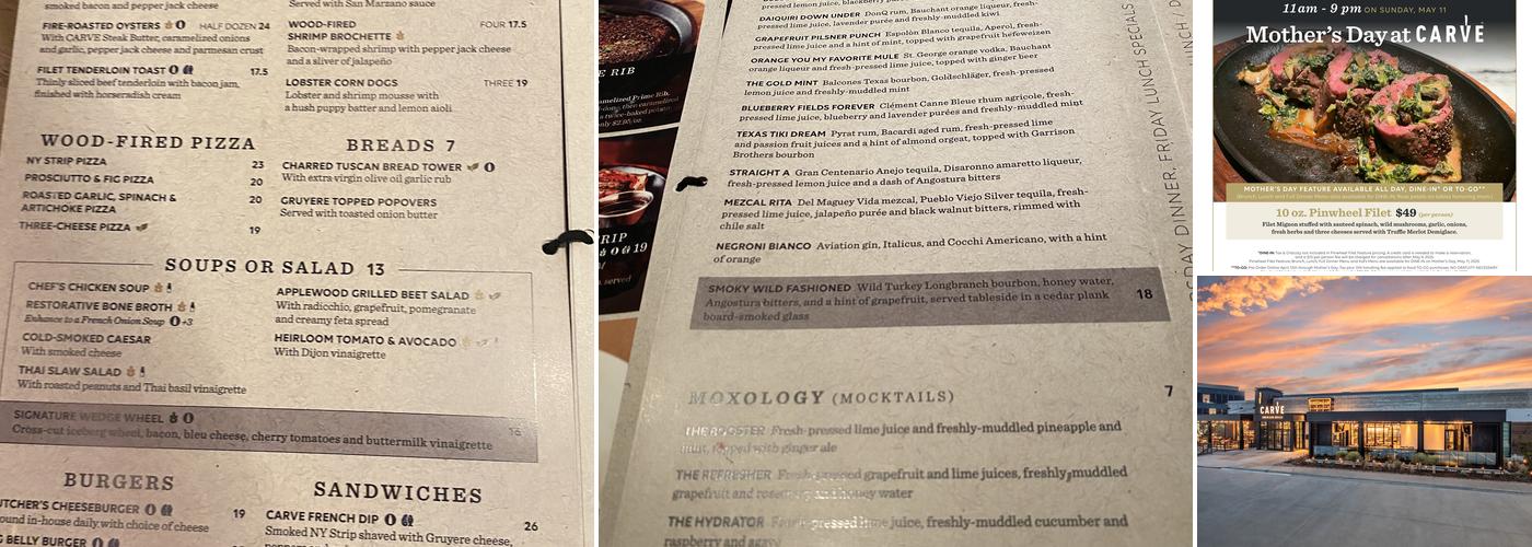 CARVE American Grille - Barton Creek Menu