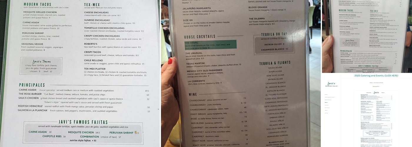 Javi's Menu
