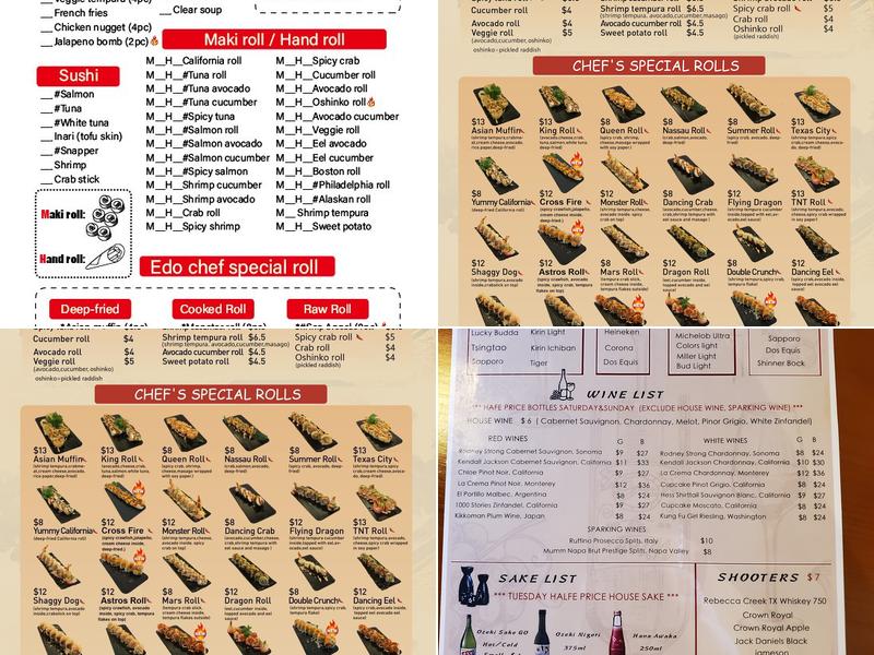 Edo Japan Menu