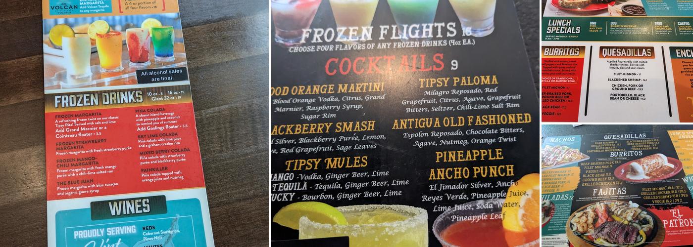 Tipsy Taco Menu