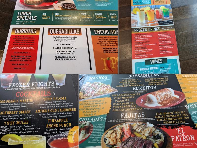 Tipsy Taco Menu