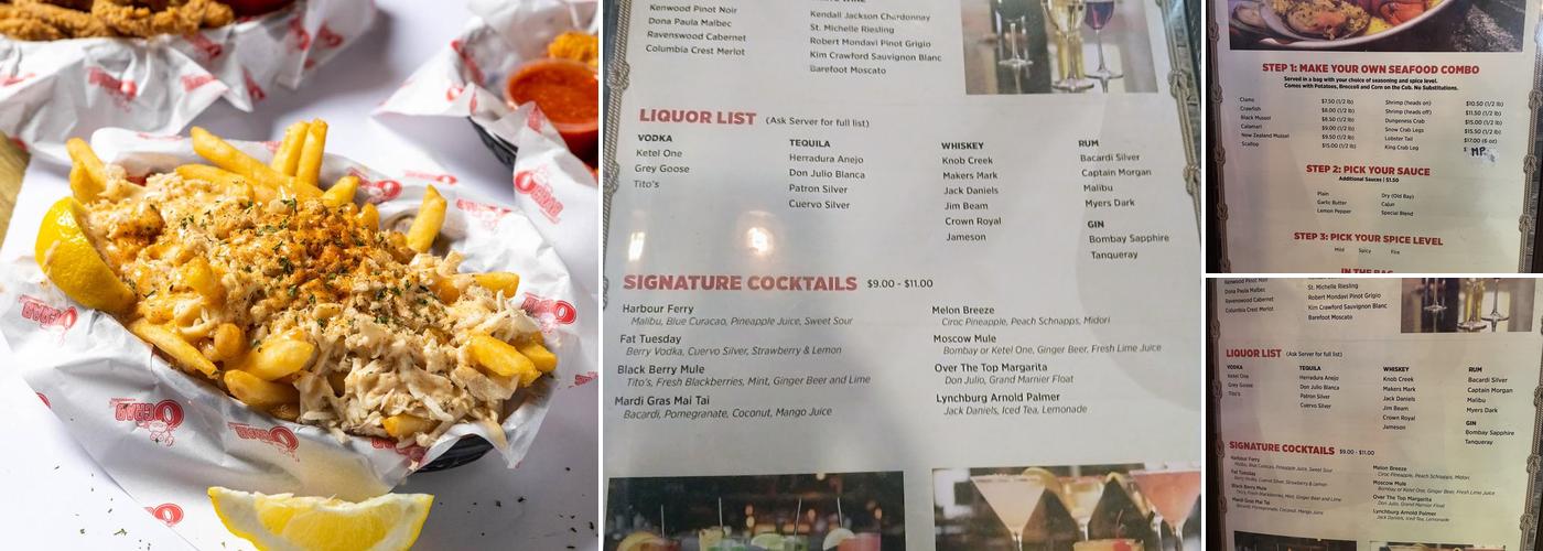 O'Crab Cajun Seafood and Bar Menu