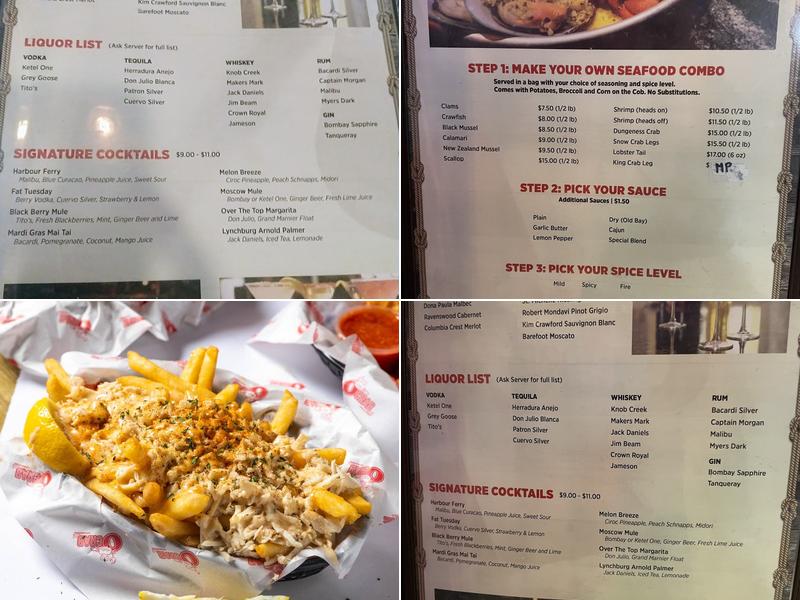 O'Crab Cajun Seafood and Bar Menu