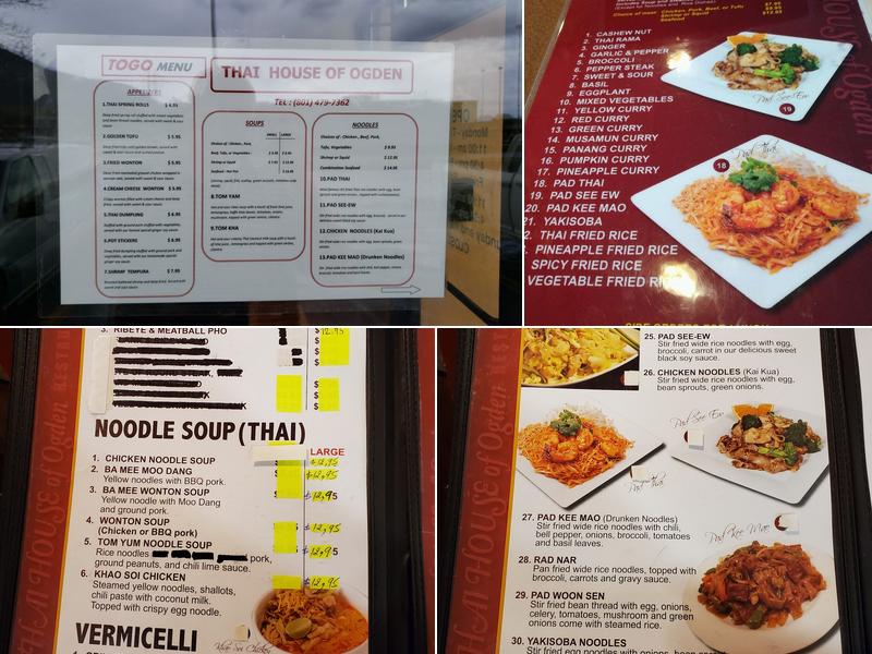 Thai House of Ogden Menu