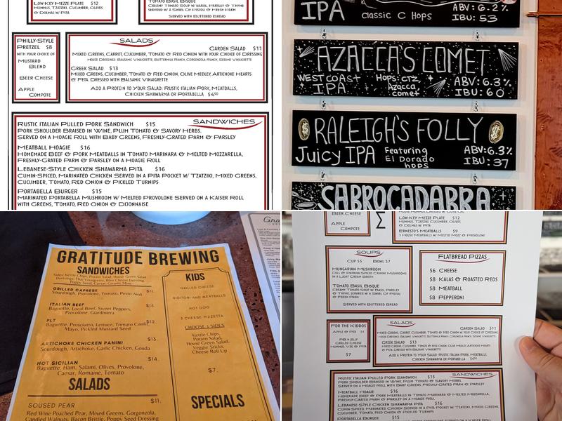 Gratitude Brewing Menu