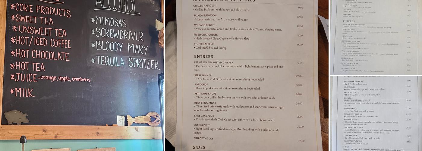 Oceanview Diner Menu
