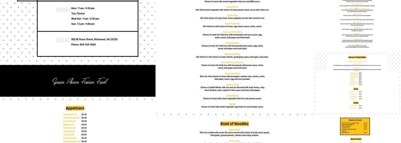 Spoon Menu