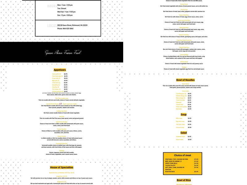 Spoon Menu