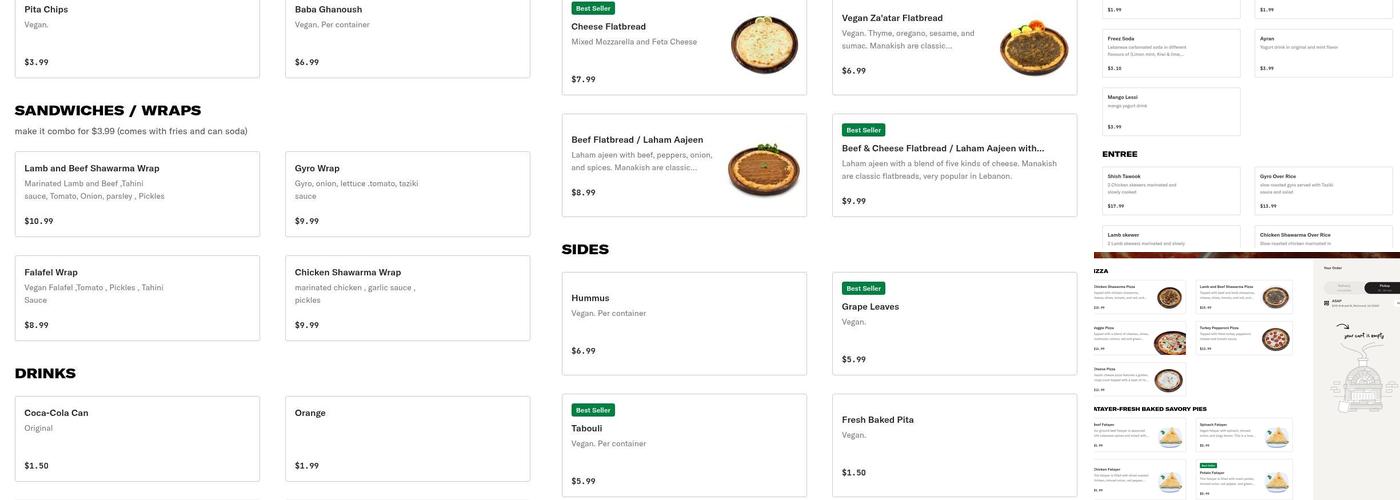 Shawarma Inc Menu
