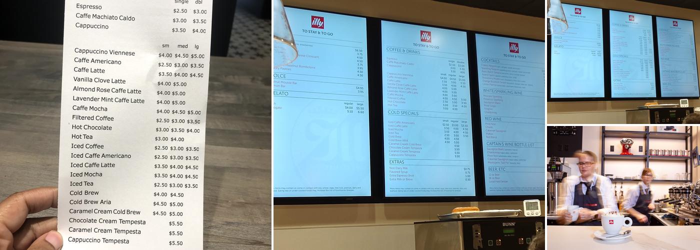 Illy Caffe Menu