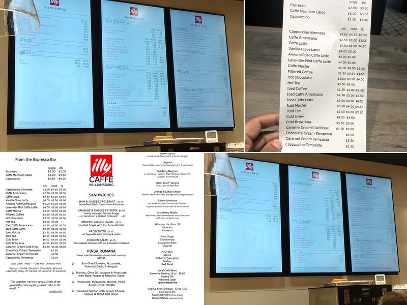 Illy Caffe Menu