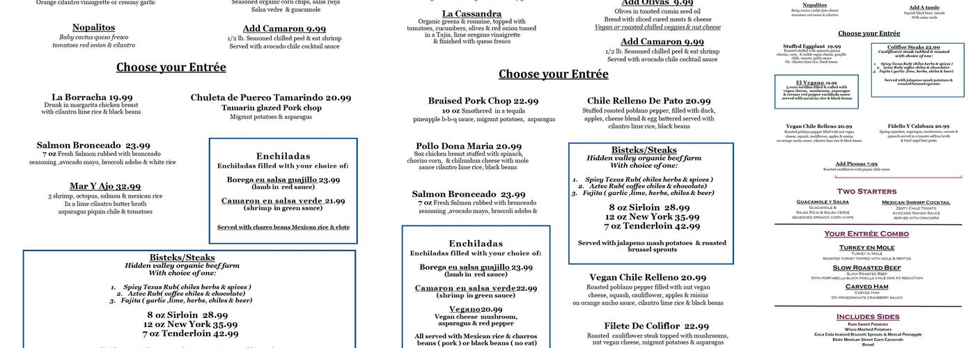 Migrants Menu