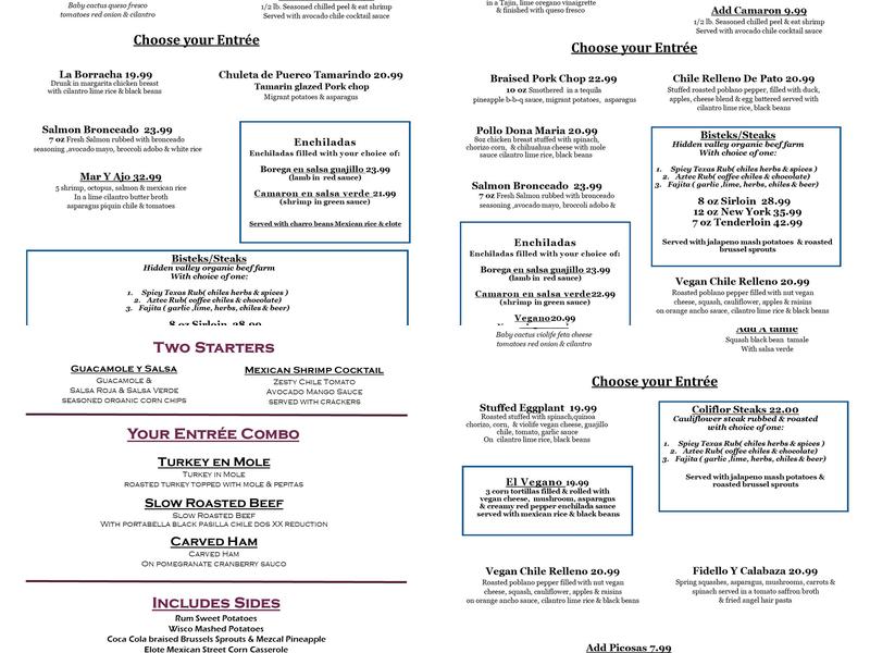 Migrants Menu