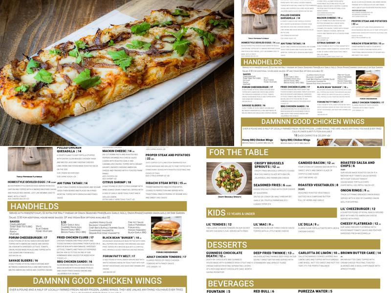 Forum Social House Menu