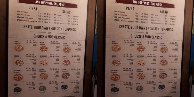 MOD Pizza Menu