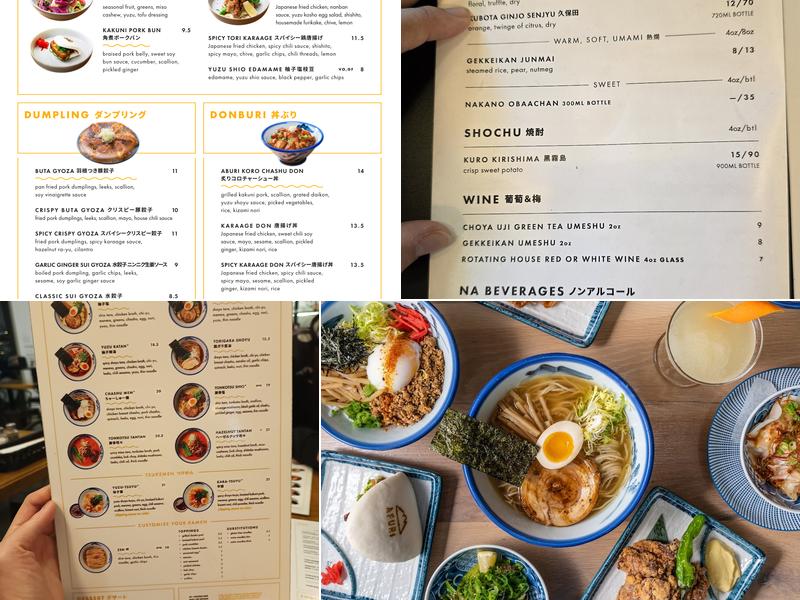 AFURI ramen + dumpling Richmond Menu