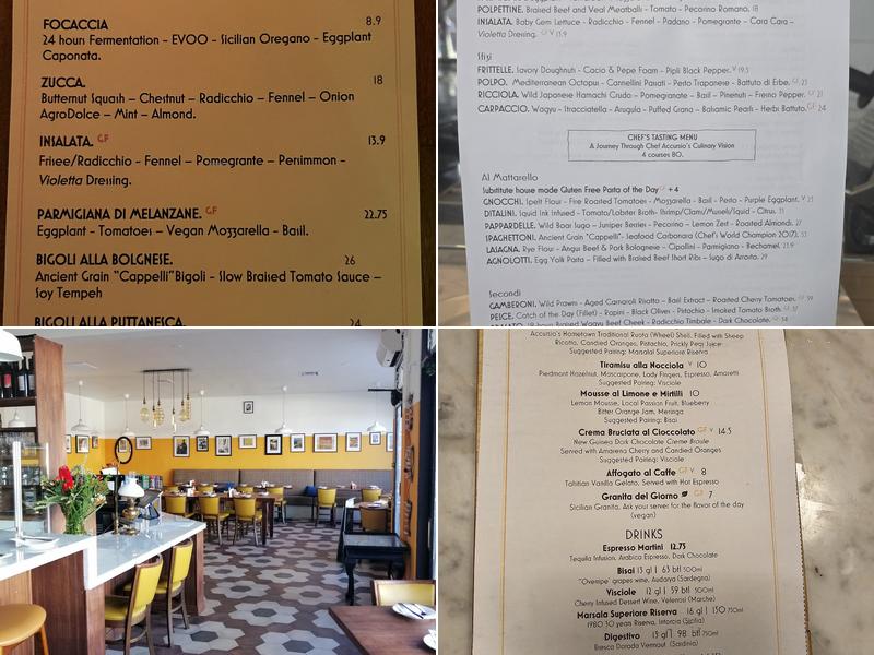 Cori Pastificio Trattoria Menu