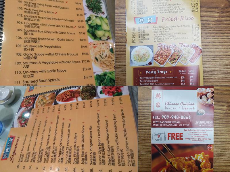 China pepper Menu