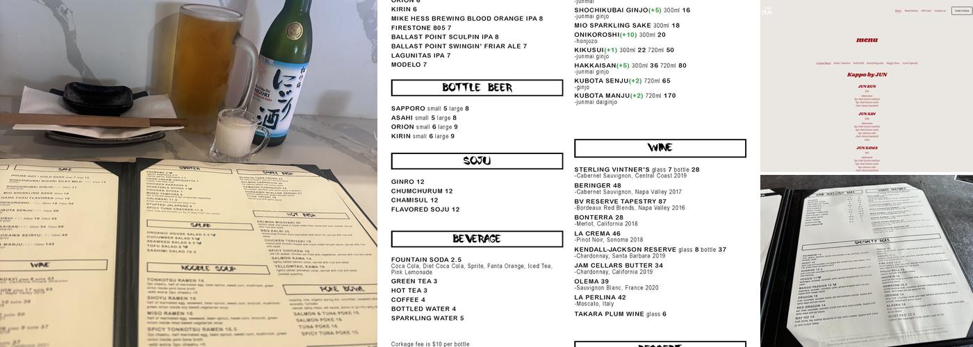 Chef JUN Menu