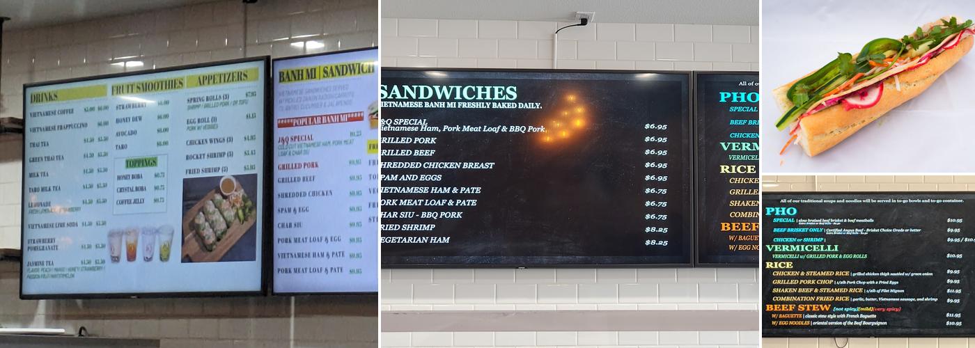 J&Q Vietnamese Sandwich and Cafe Menu