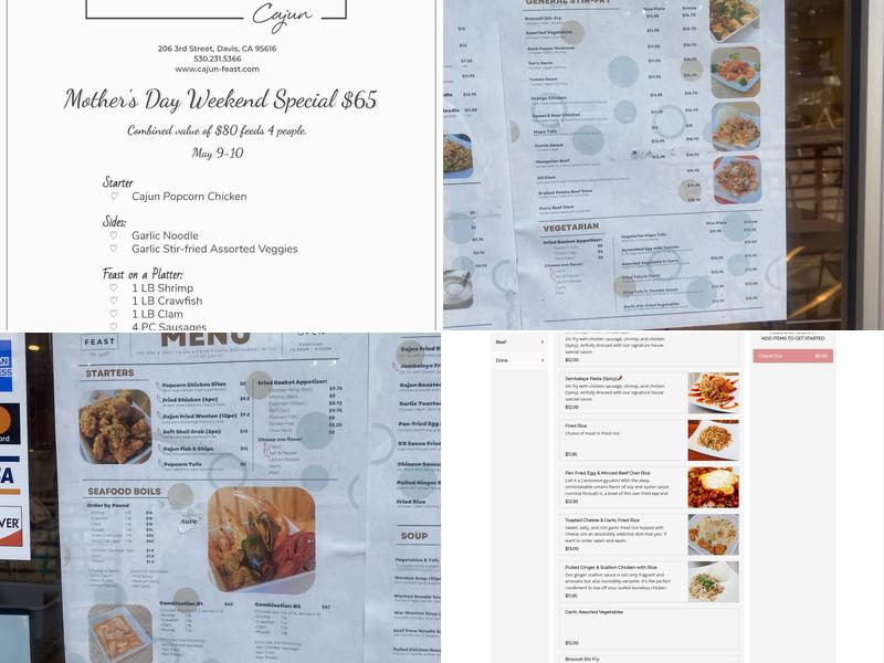 Cajun Feast Menu