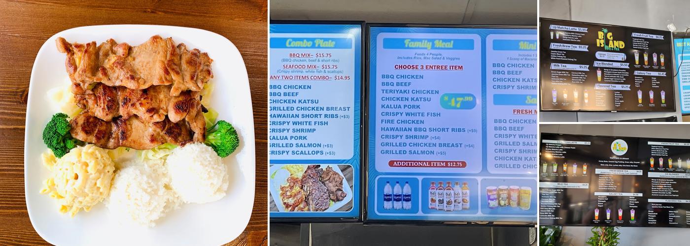 Big Island BBQ and Tea Menu