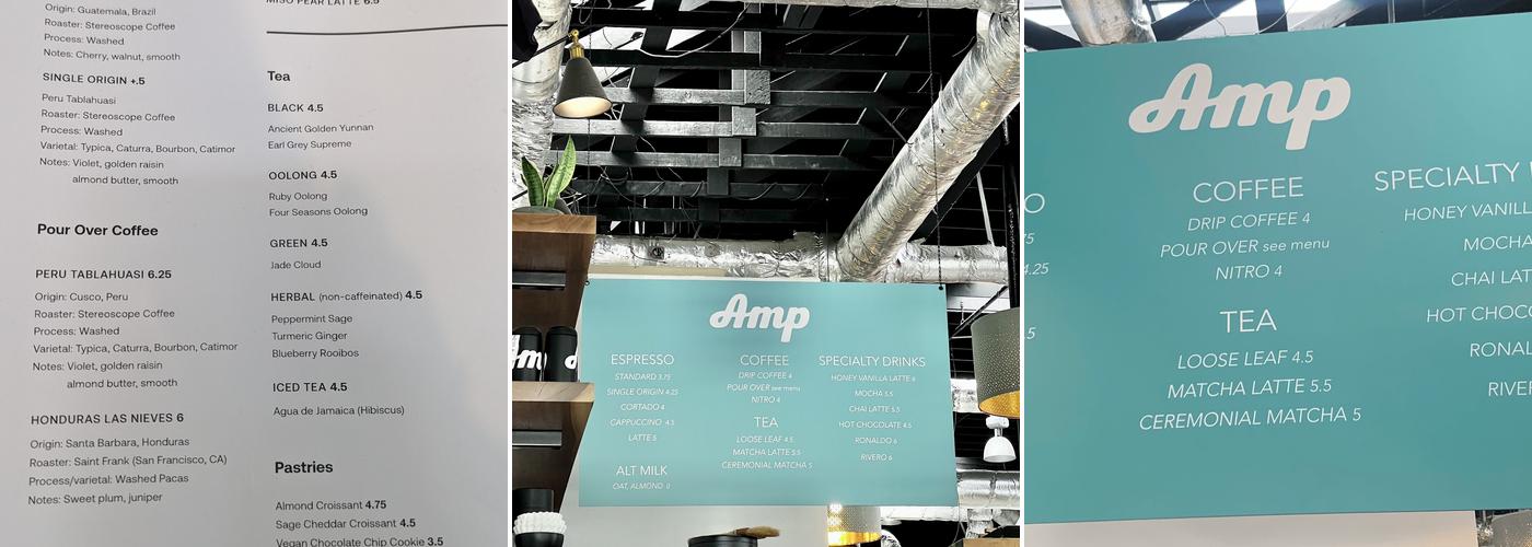 Amp Coffee LA Menu