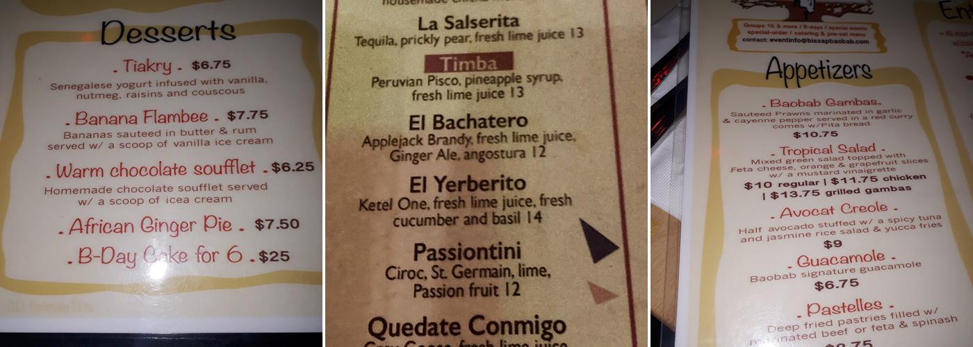 Kimbara Menu