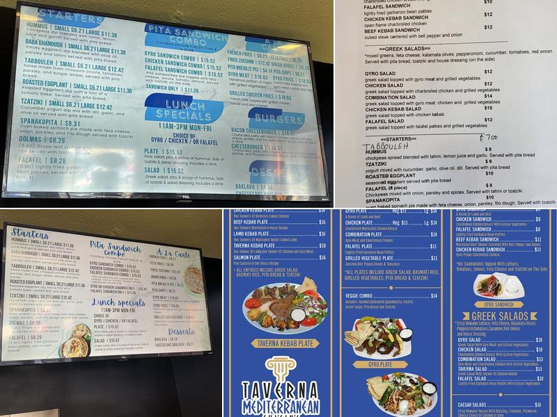 Taverna Mediterranean Grill Menu