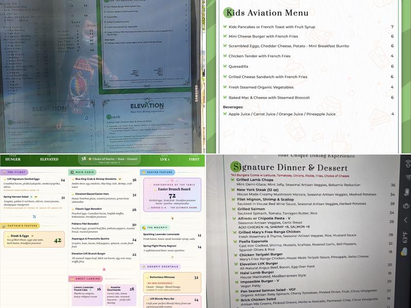 Elevation LVK Menu