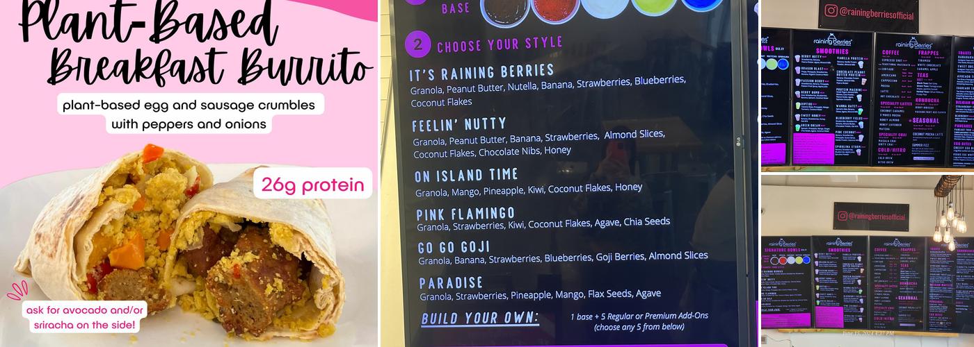 Raining Berries Lutz Menu