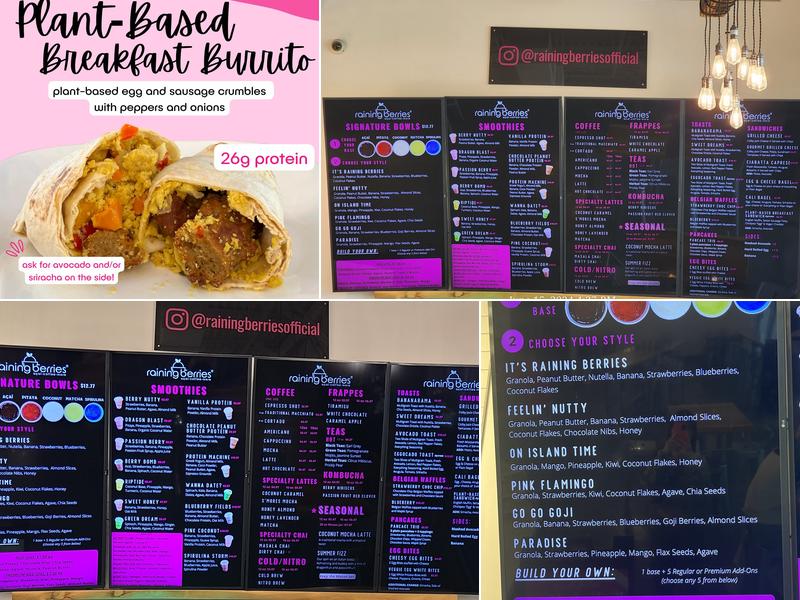 Raining Berries Lutz Menu