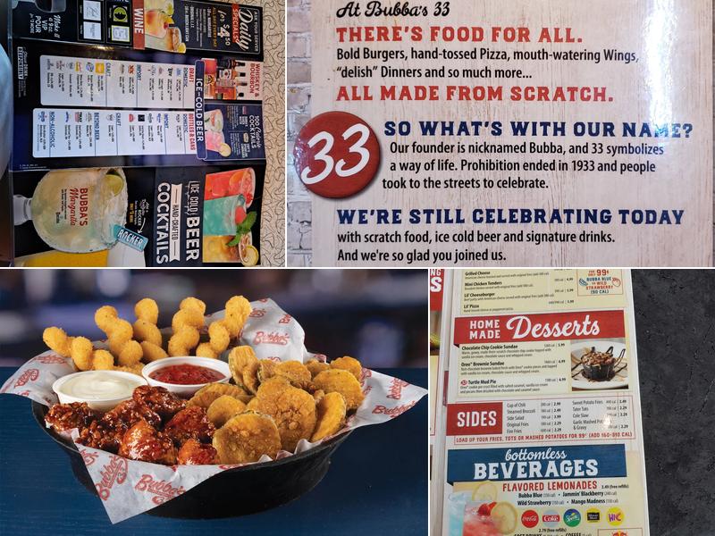 Bubba's 33 Menu