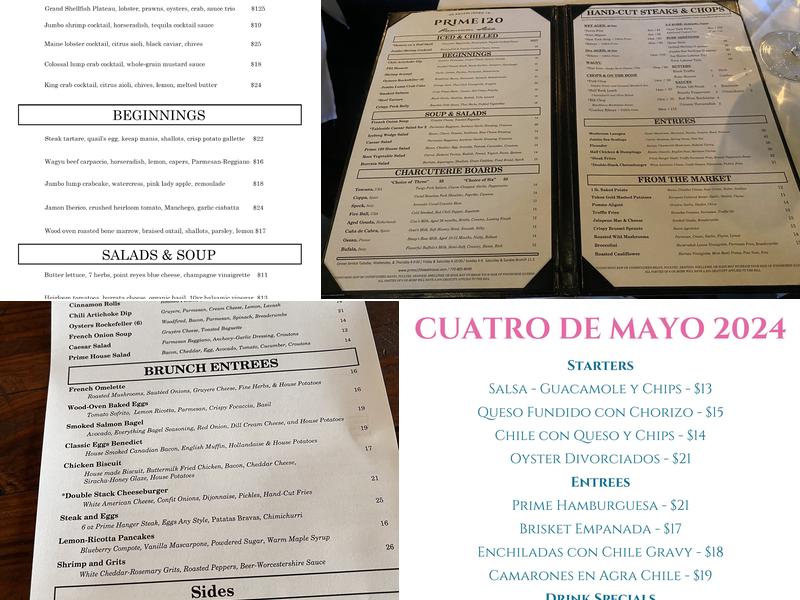 Prime 120 Menu