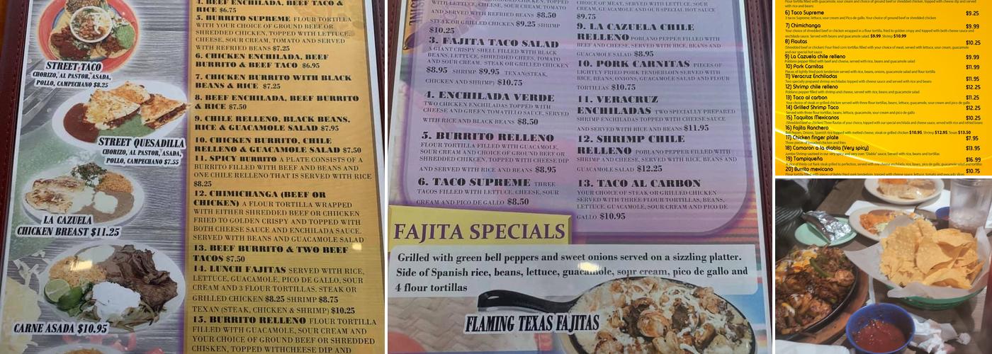 La cazuela mexican cuisine Menu