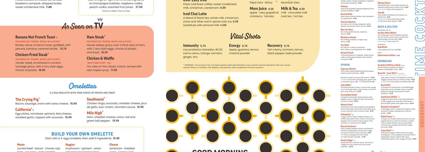 Over Easy Menu