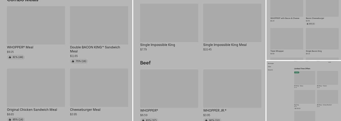 Burger King Menu