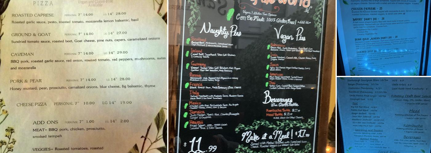 Enchanted Forest Dining Experience Menu