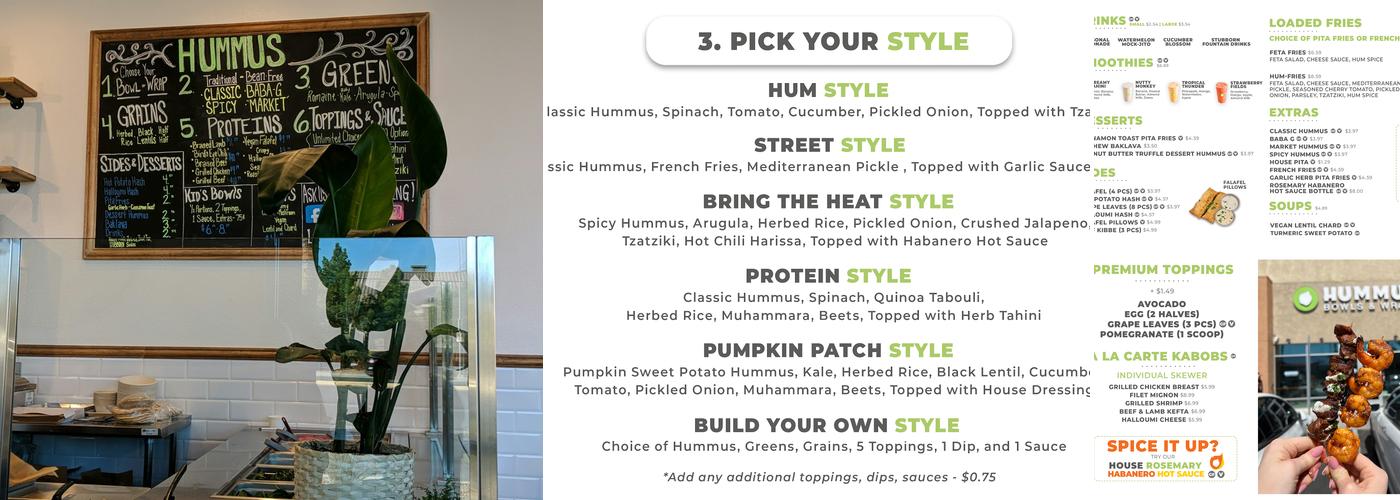 HUMMUS Bowls & Wraps Menu